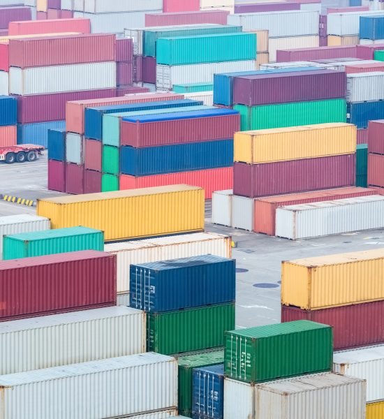 container yard, hub station of maritime transport and land transport in shanghai